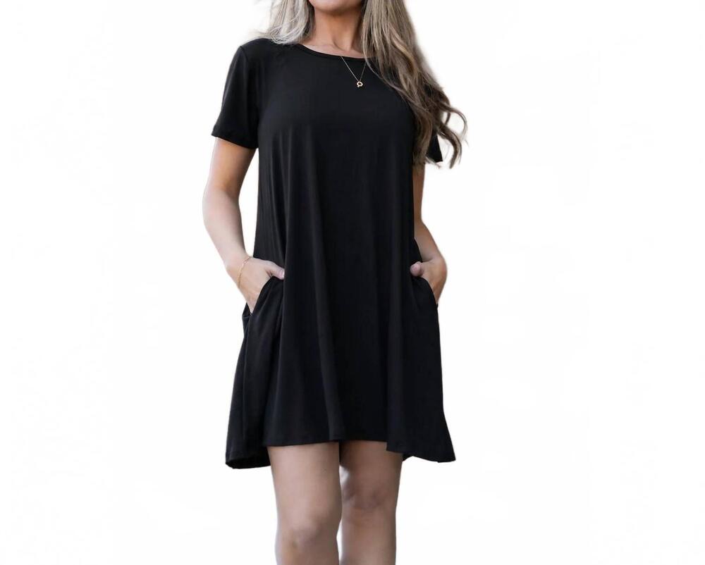 NEW JULIA ROSE iris swing mini dress in black